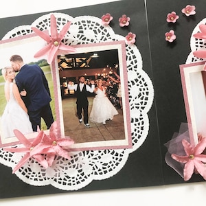 Dusty Rose Wedding Scrapbook Pages - Blush Wedding Scrapbook Layouts - Wedding Scrapbook Pages