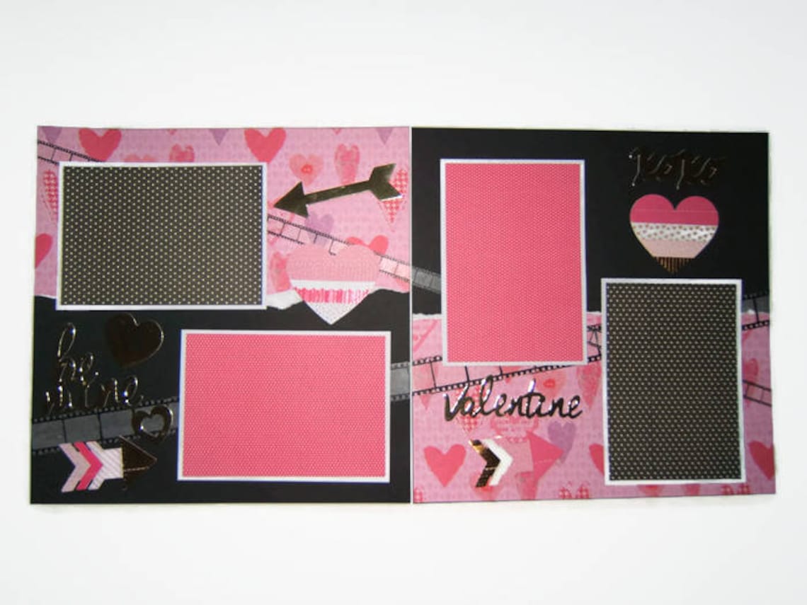 Valentine's Day Scrapbook Pages Valentine's Day Layout Valentine Pages