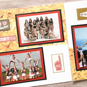 Cheerleading Scrapbook Layout - Premade Cheer Layouts - 12 by 12 Premade Cheerleading Pages