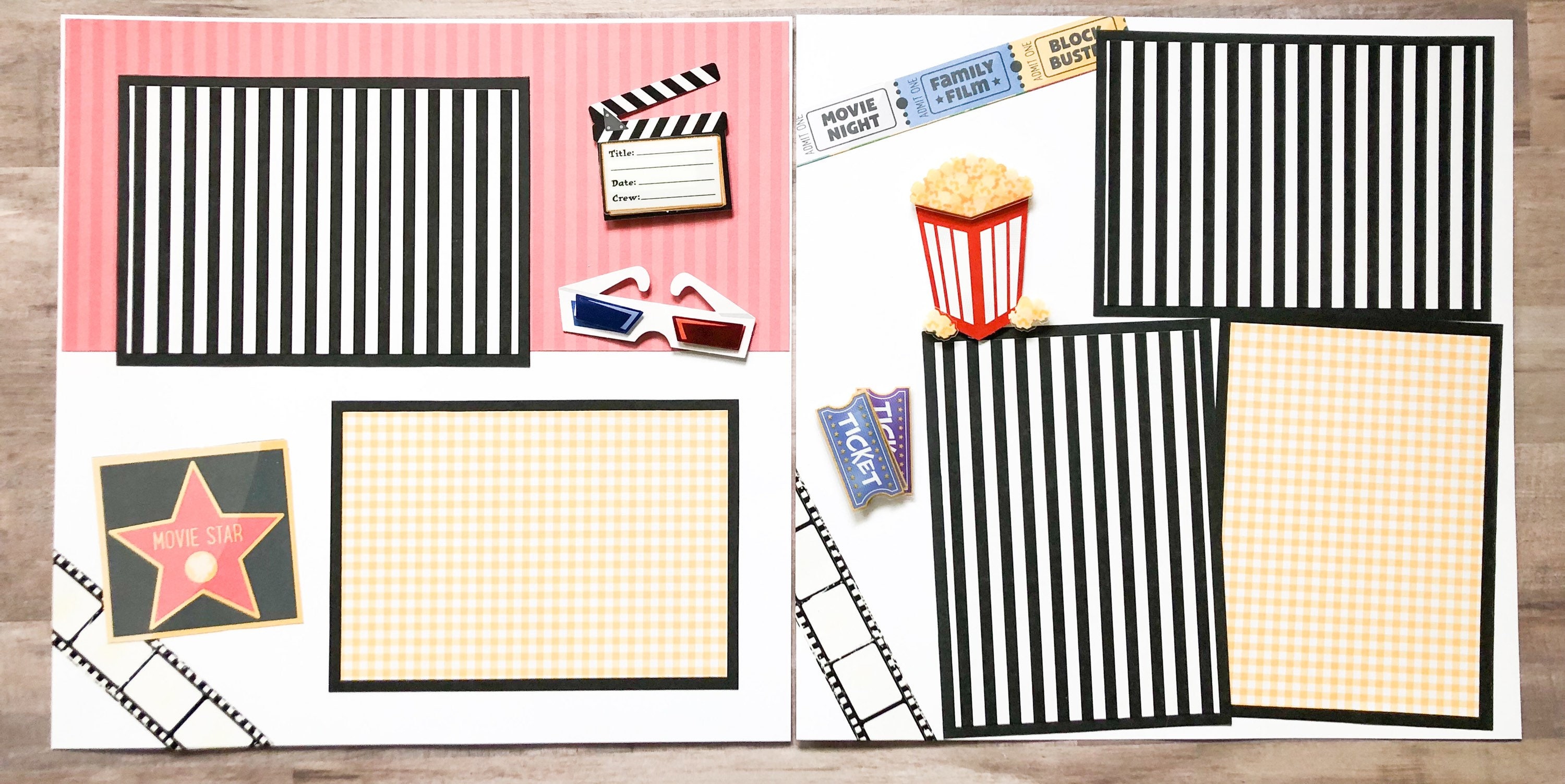 Movie Scrapbook Pages Scrapbook Premade Pages Premade Etsy UK