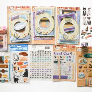 Cat Stickers - Scrapbooking Supplies - Cat Embellishments - Cat Card Making Supplies - Scrapbooking Embellishments - Animal Stickers