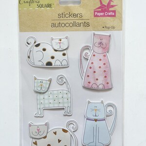 Cat Stickers - Scrapbooking Supplies - Cat Embellishments - Cat Card Making Supplies - Scrapbooking Embellishments - Animal Stickers