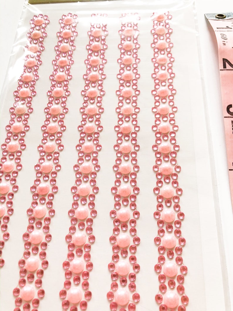 Jewel Border Stickers Pink Jewel Stickers Jewel Embellishments Card