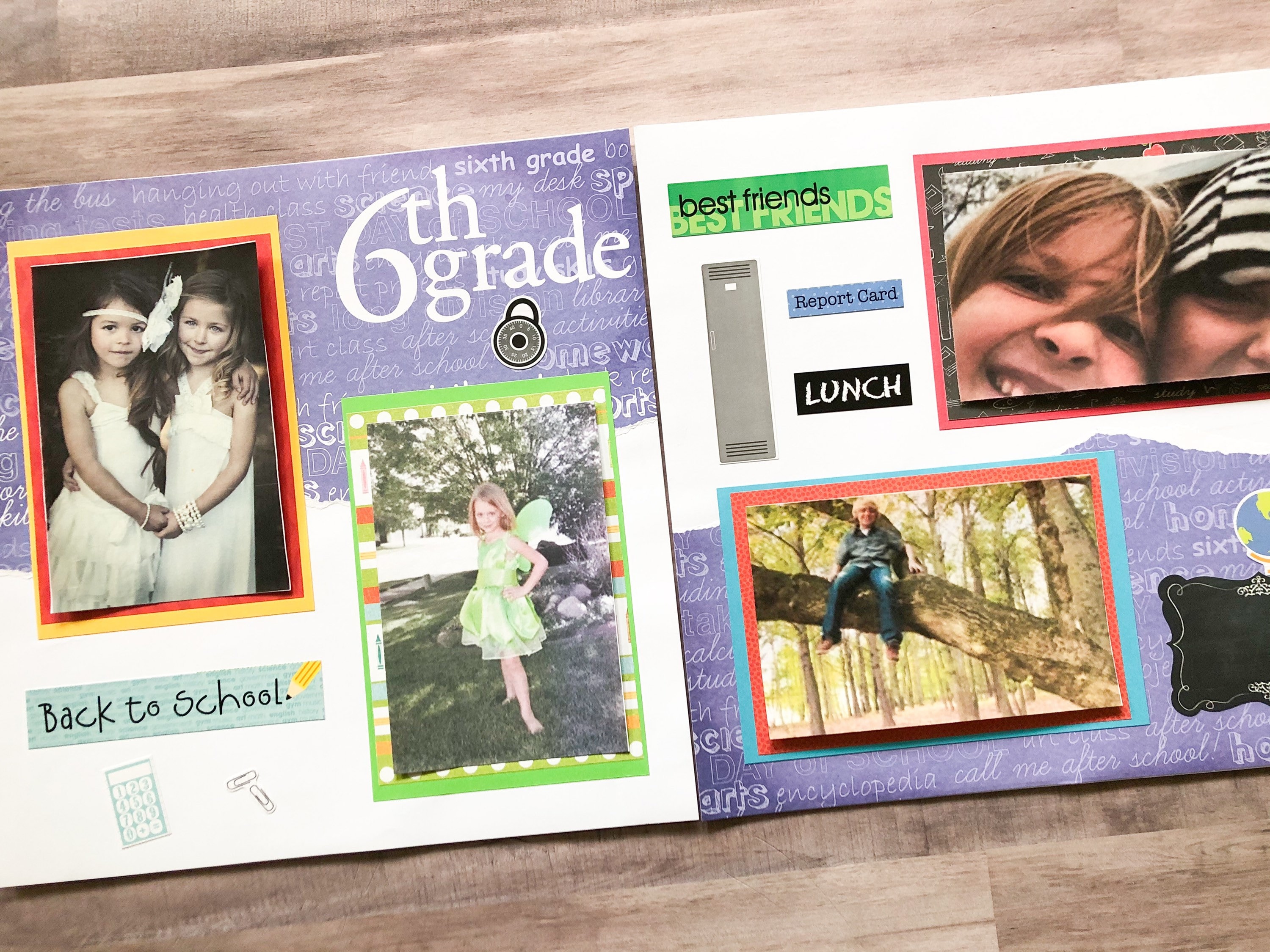 Sixth Grade Scrapbook Pages Back to School Pages Premade Sixth