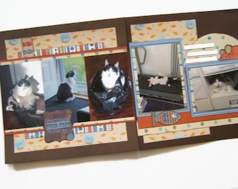猫のスクラップブックページ - 既製の猫のスクラップブックページ - 子猫のスクラップブックレイアウト - ペットページ