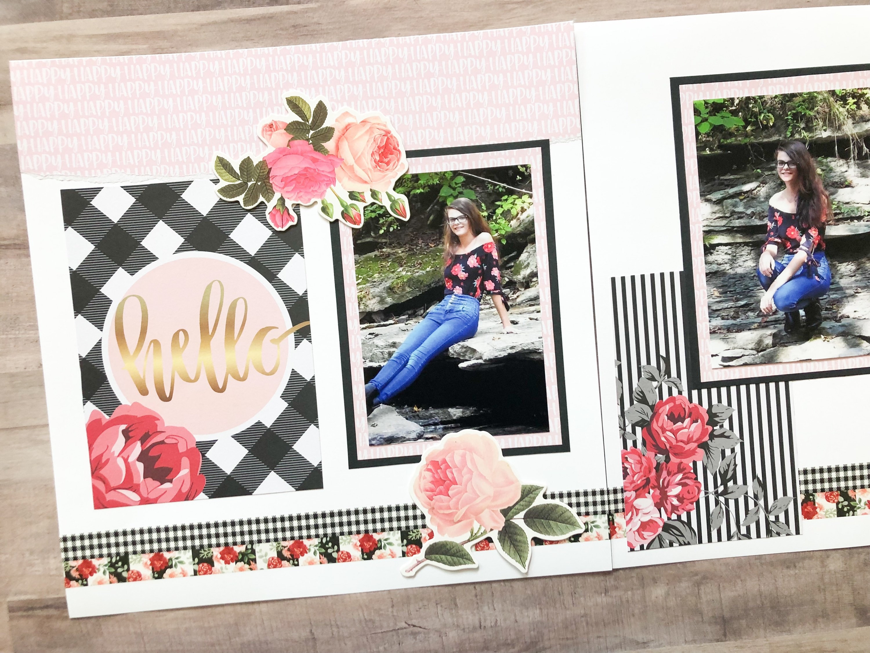 Senior Photos Scrapbook Layout, Senior Scrapbook Pages, Photoshoot Premade  Pages