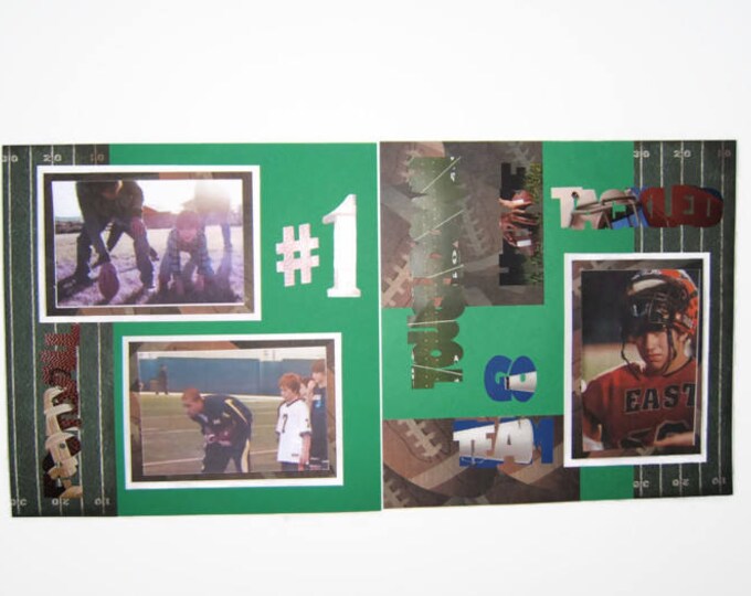 Football Scrapbook Pages Premade 12 by 12 Football Pages Etsy