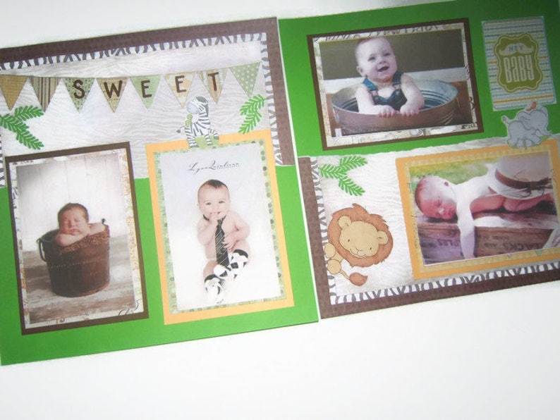 Safari Scrapbook Pages Baby Boy Scrapbook Pages Baby Girl - Etsy