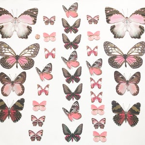 Pink Butterfly Die Cuts - Butterfly Embellishments - Card Making Supplies - Scrapbooking Supplies - Embellishments