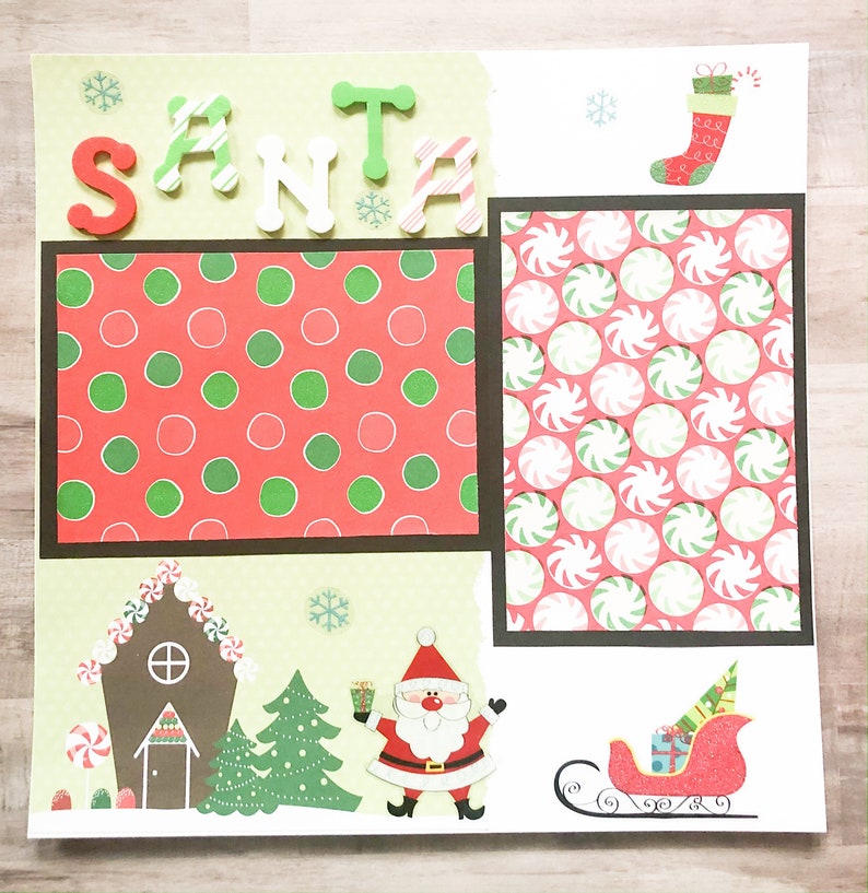 Premade Christmas Scrapbook Layouts Premade Christmas Pages Etsy