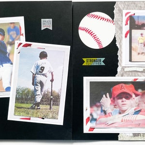 12 by 12 Premade Baseball Pages- Baseball Scrapbook Layout - Premade ...