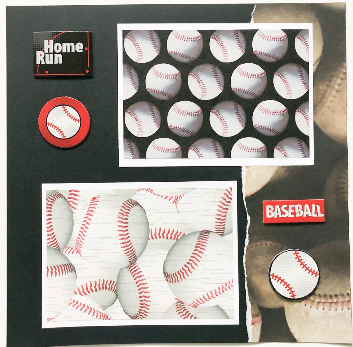 Baseball Scrapbook Pages - Premade Baseball Layouts - 12 by 12 Premade ...