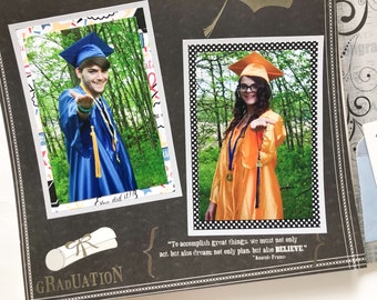 Graduation Scrapbook Pages - Premade Graduation Scrapbook Layouts - Graduation Pages - Graduation Scrapbook - Graduation Layouts