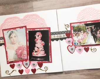 Valentine's Day Layouts - Valentine's Day Pages - Valentine Pages - Valentine's Premade Scrapbook Pages - Love Scrapbook Layouts