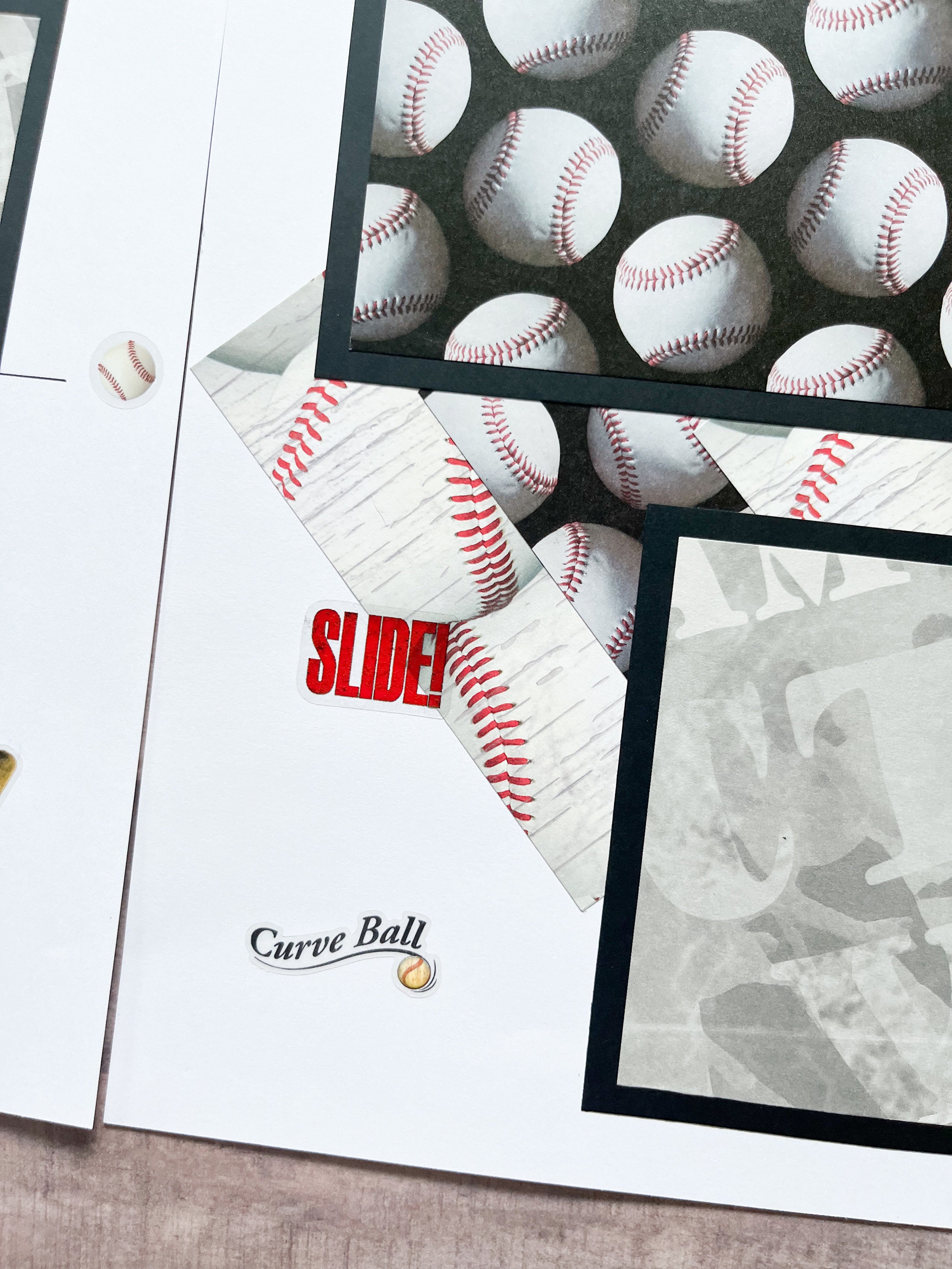 12 by 12 Premade Baseball Pages- Baseball Scrapbook Layout - Premade ...