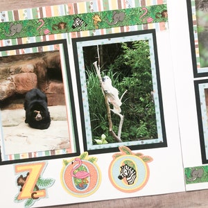 Zoo Scrapbook Pages - Premade Zoo Scrapbook Layouts - Summer Fun Pages - Zoo Scrapbooking