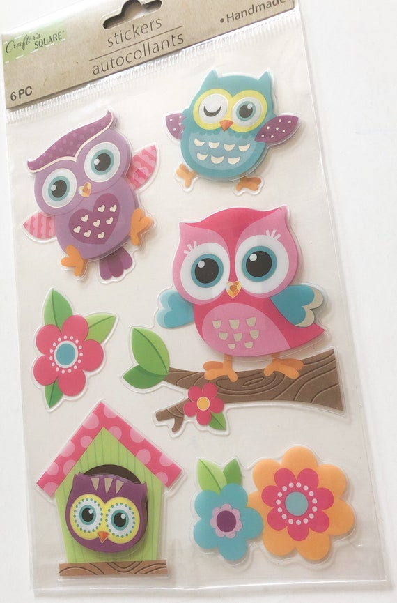 Craft Embellishments: Green Owls - 6pc Craft Embellishments: Green Owls - 6pc