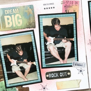 Band Scrapbook Pages - Premade Band Scrapbook Pages - Dad Scrapbook Layouts - Premade Dad Scrapbook Layouts - Father's Day Scrapbook Pages
