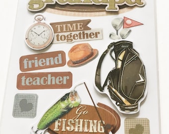 Grandpa Embellishments - Grandpa Stickers - Scrapbooking Supplies - Grandpa Card Making Supplies - Scrapbooking Embellishments