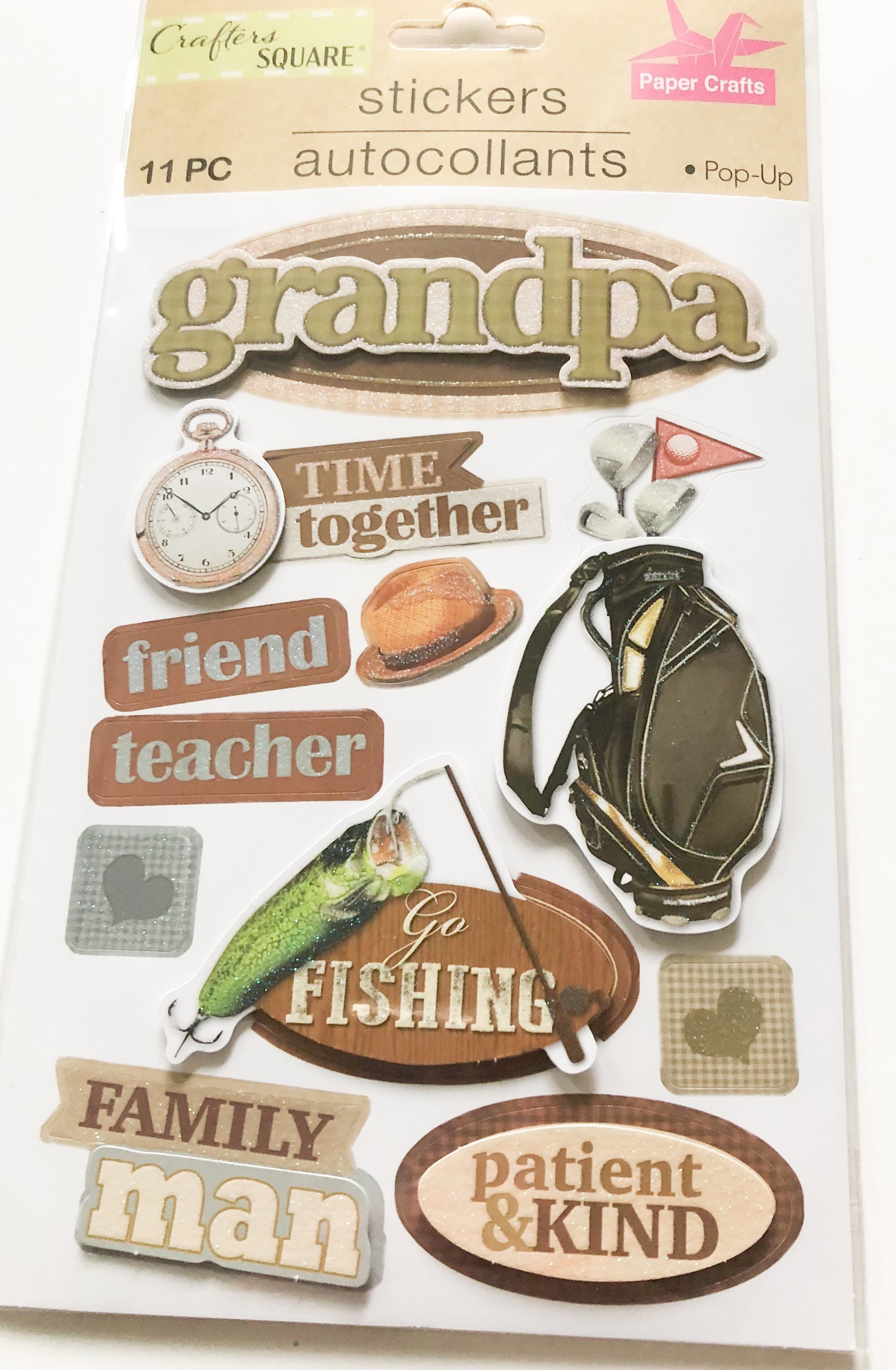 Grandpa Embellishments Grandpa Stickers Scrapbooking Supplies Grandpa Card  Making Supplies Scrapbooking Embellishments 