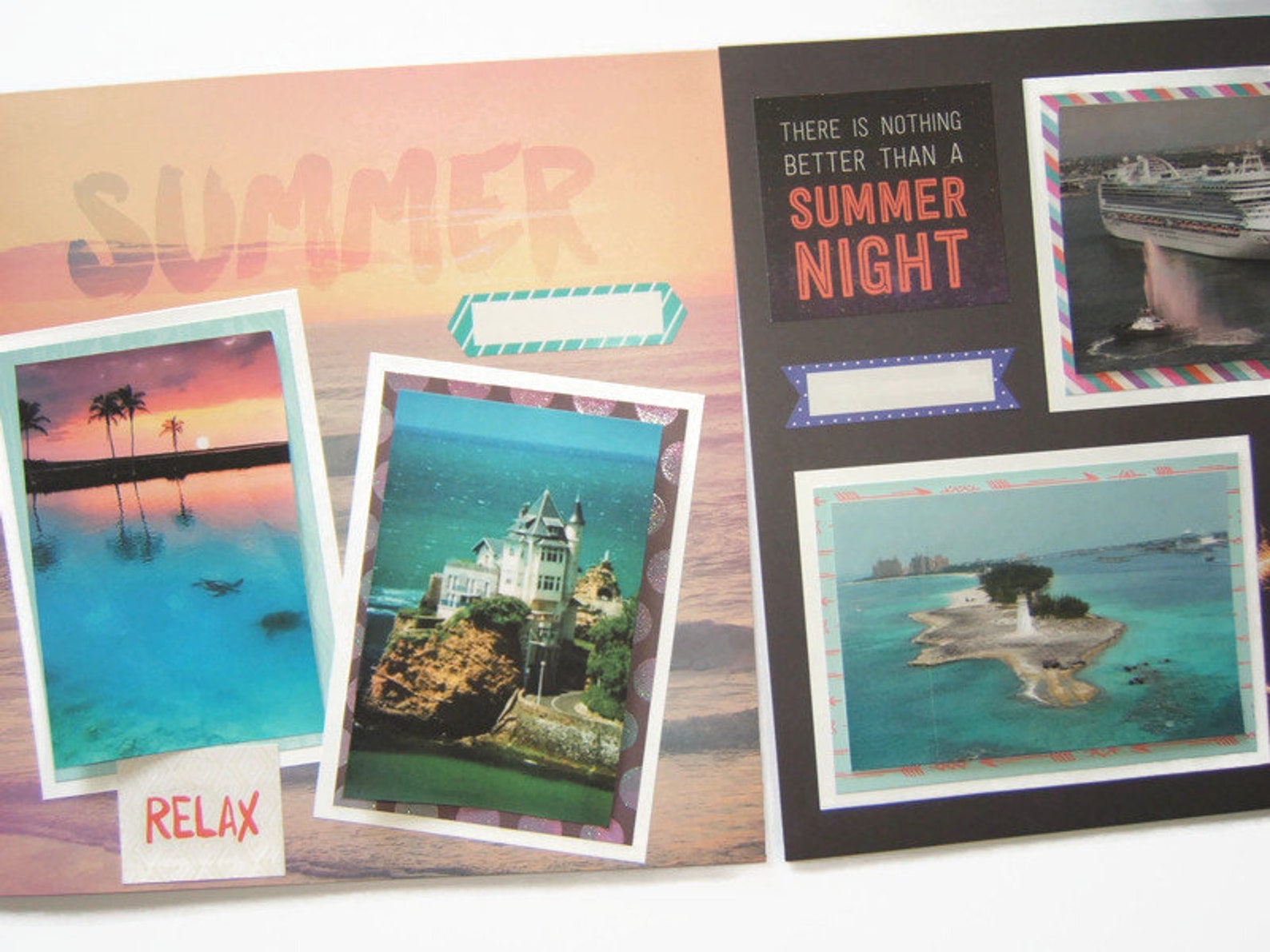 Premade Beach Vacation Scrapbook Layouts Summer Pages Vacation ...