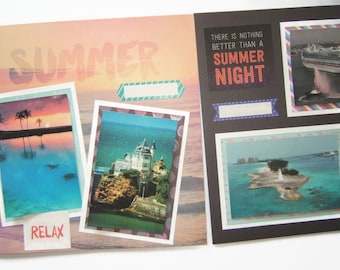 Premade Beach Vacation Scrapbook Layouts - Summer Pages - Vacation Scrapbook Layouts