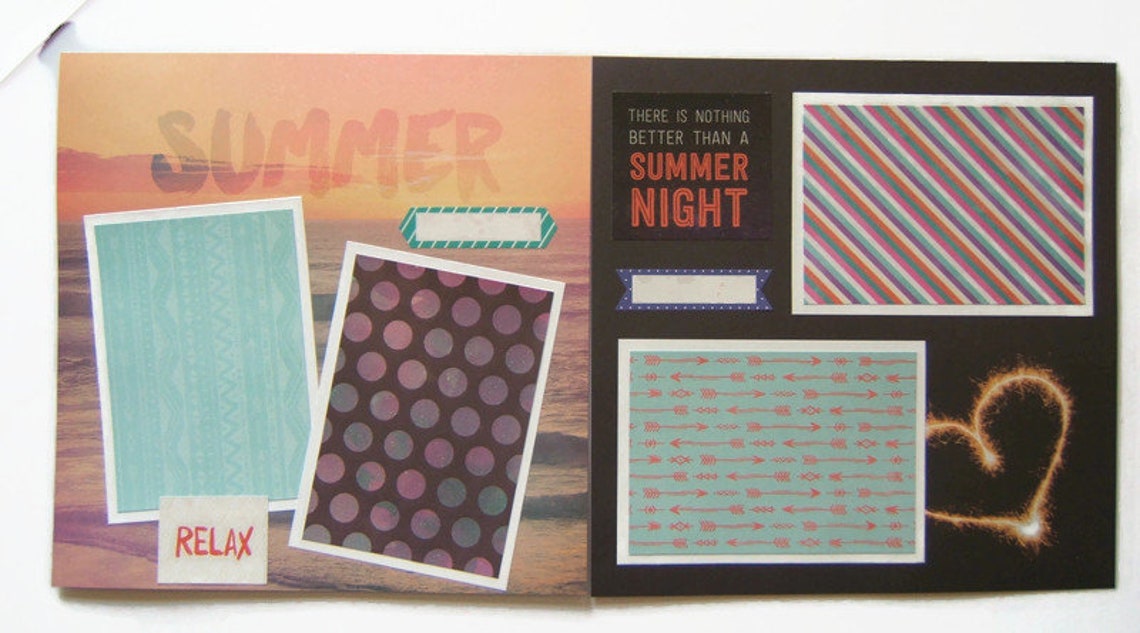 Premade Beach Vacation Scrapbook Layouts Summer Pages | Etsy
