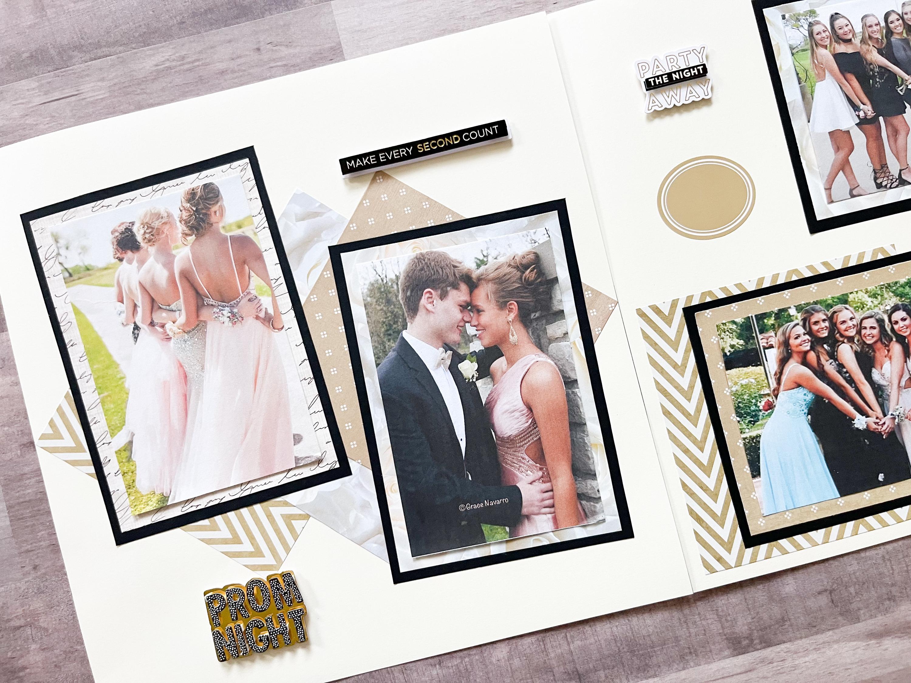 Prom Scrapbook Layouts - Premade Prom Scrapbook Pages - School Dance Scrapbook Pages