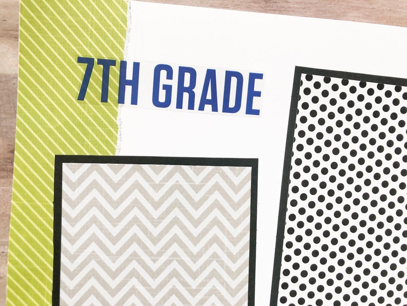 Seventh Grade Scrapbook Pages - Back to School Layout - Premade Seventh ...