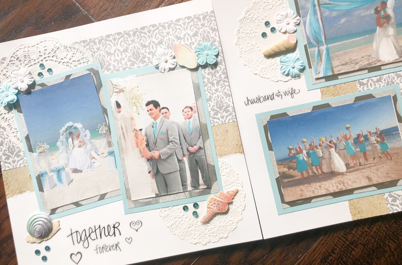 Beach Wedding Pages Turquoise Wedding Scrapbook Pages - Etsy