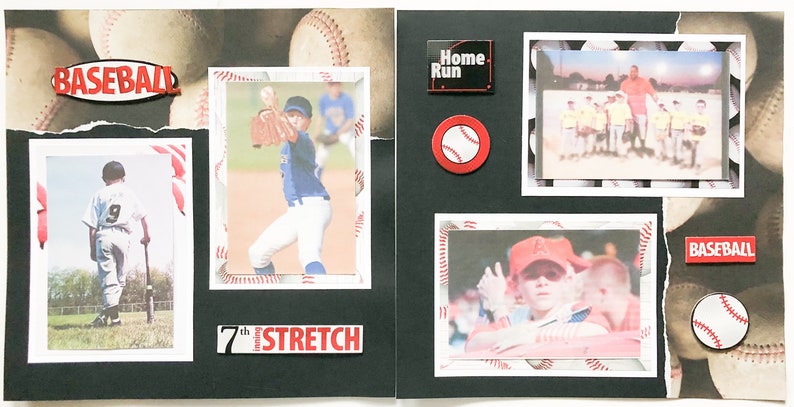 Baseball Scrapbook Pages - Premade Baseball Layouts - 12 by 12 Premade ...