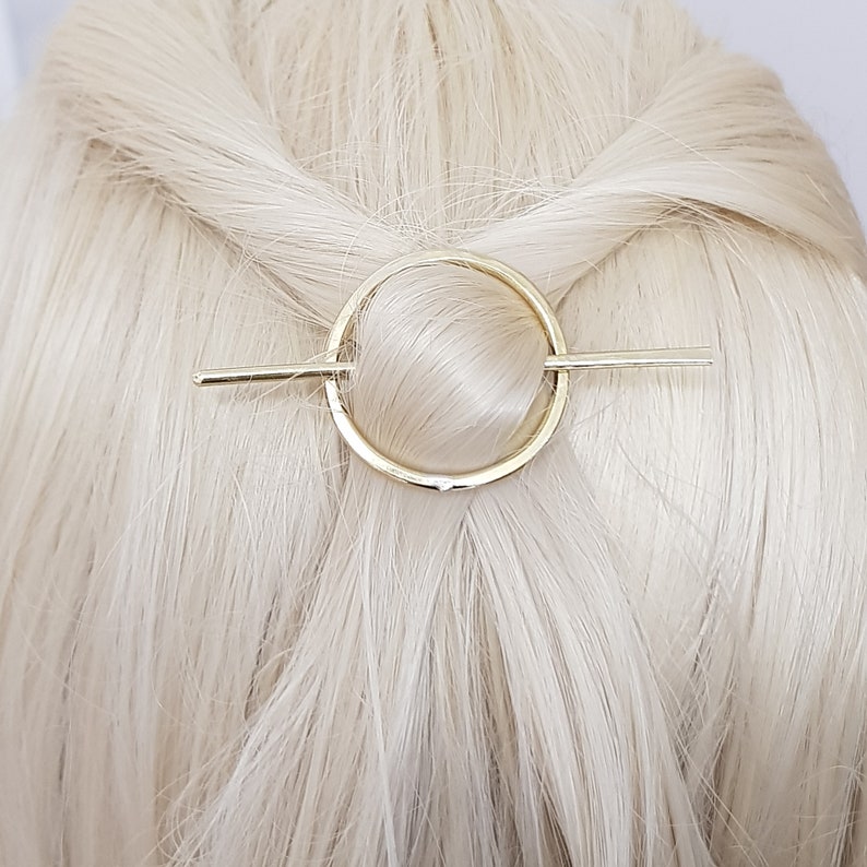 Brass Circle Hair Pin Hair Barrette Hair Clip Shawl Pin Etsy