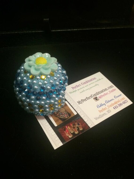Blue Bling Eos Lip Balm Blue And Yellow Etsy