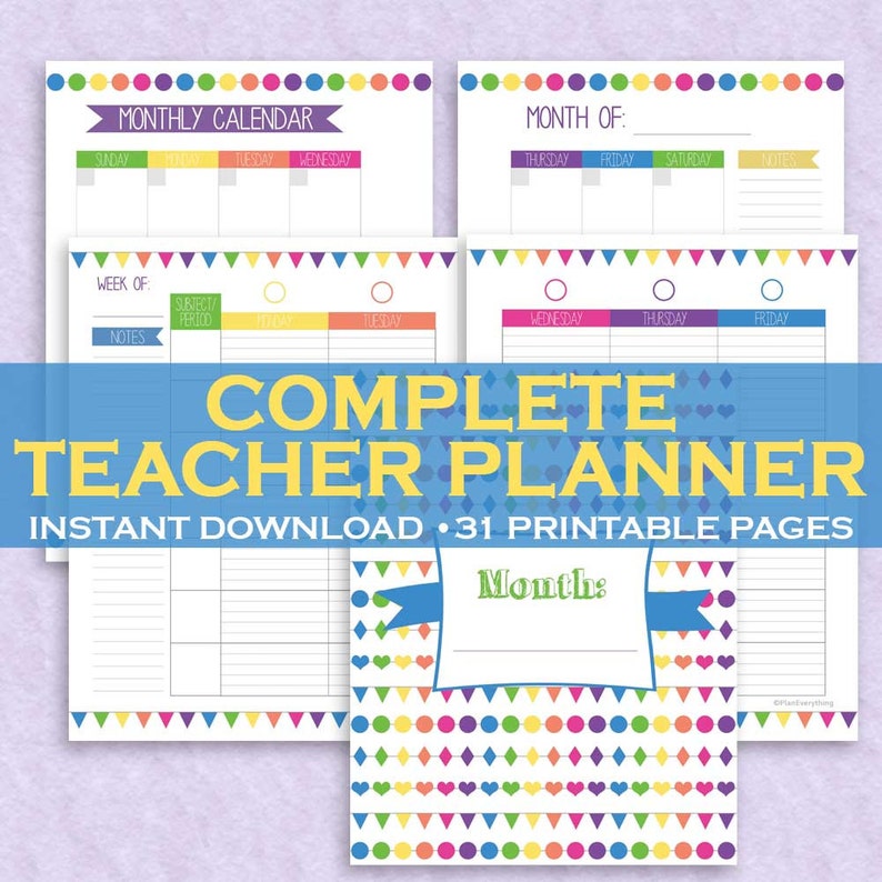 Teacher Planner Teacher Organizer Classroom Planner Class Etsy