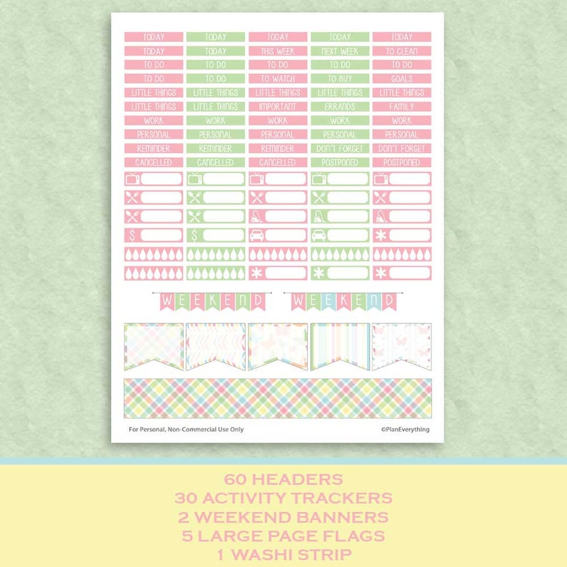 spring pastel butterfly printable planner stickers 207 etsy