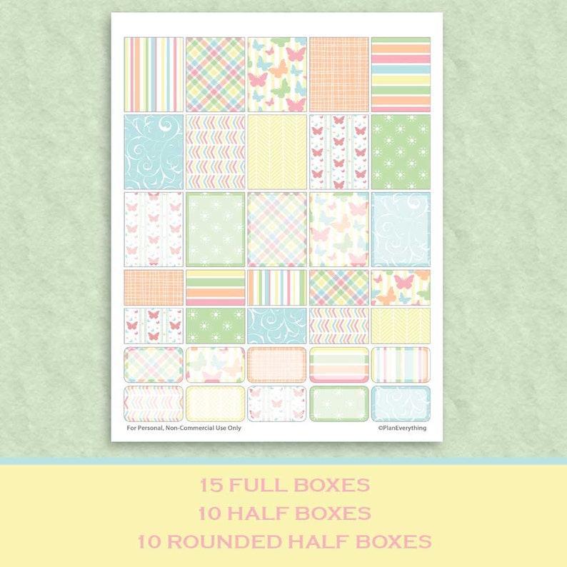 spring pastel butterfly printable planner stickers 207 etsy