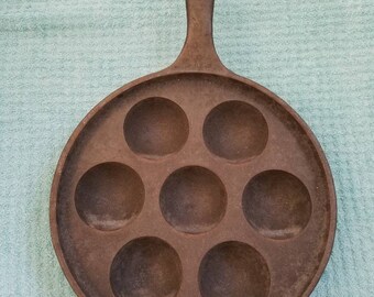 Griswold Cast Iron Aebleskiver Danish Bun Pan