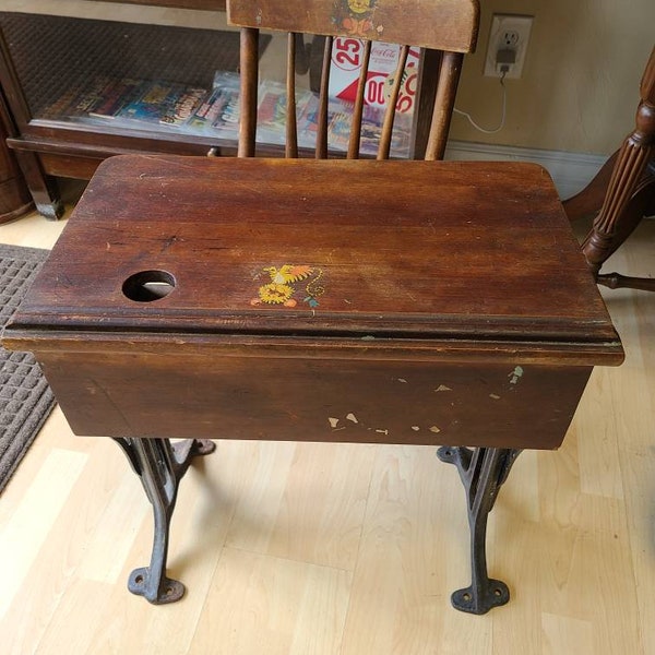 Antique School Desk Etsy