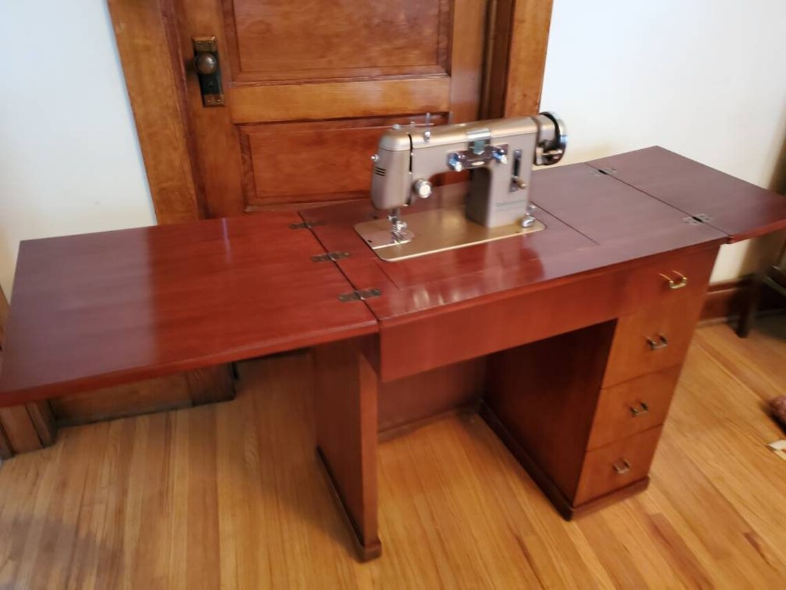 Mid Century Domestic Imperial Sewing Machine and Mahogany Etsy