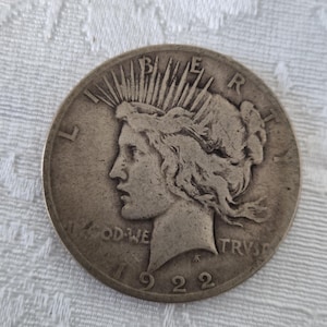 1922 Peace Silver Dollar 90% Coin Silver