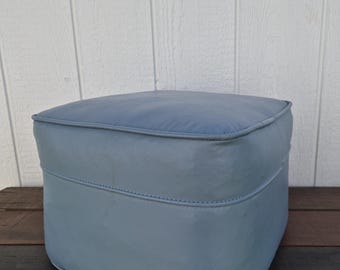Retro Blue Footstool Ottoman