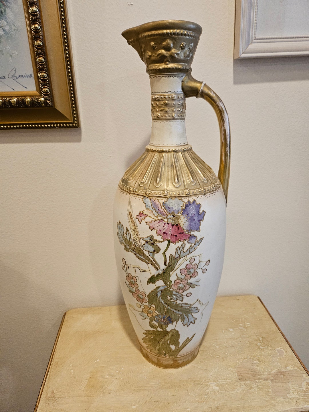 English Stemmed Floral Amphora Etsy