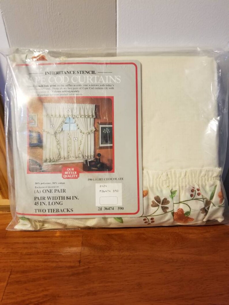 Cape Cod Country Curtains Stencil Like Print Etsy