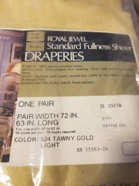 Vintage Mid Century Sheer Drapes Sears Etsy