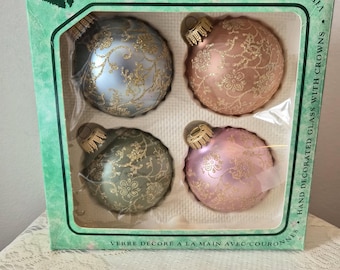 Vintage Christmas by Krebs Blown Glass Retro Ornaments Silent