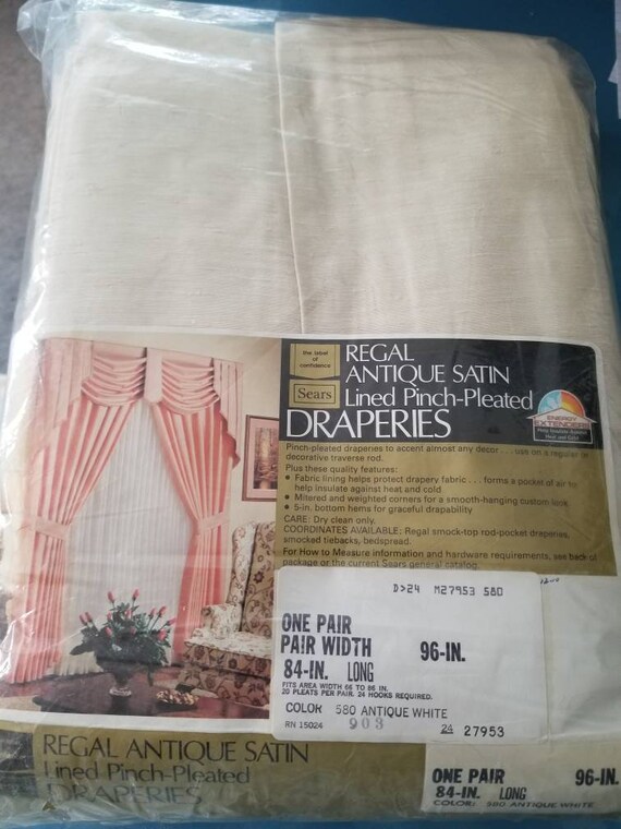 Sears Regal Antique Satin Lined Pinch Pleated Draperies Etsy