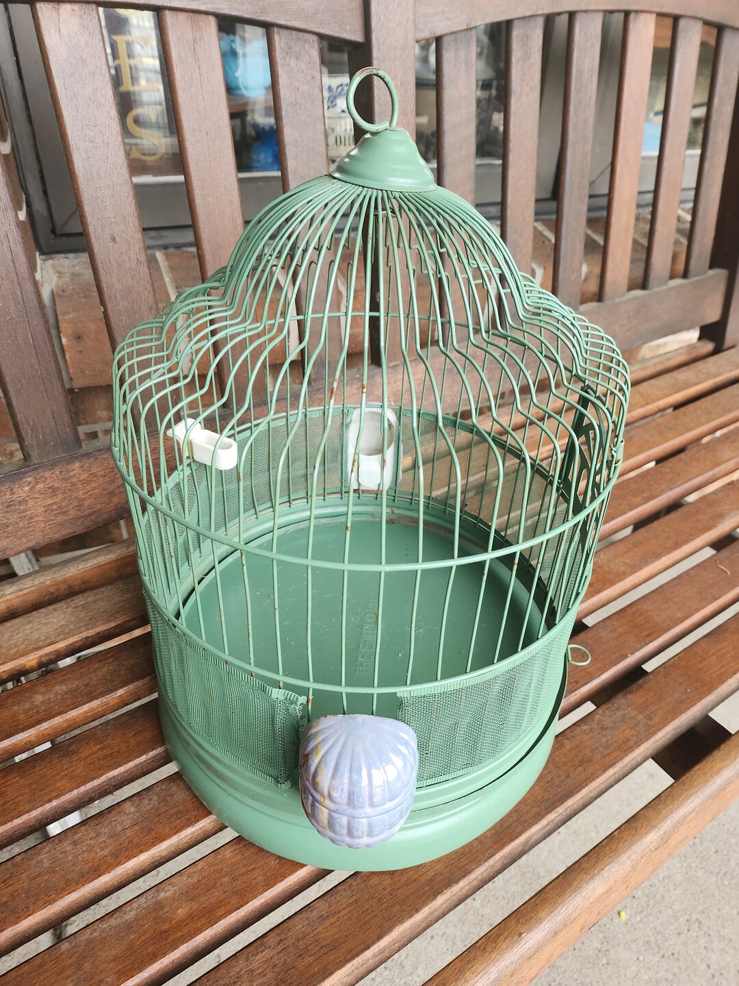 Vintage Green F-weld Metal Bird Cage W/accessories - Etsy