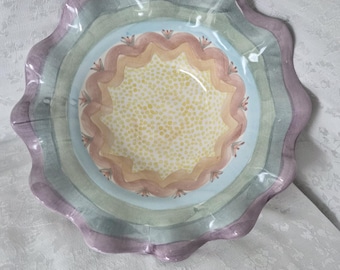 Vintage Mackenzie-Childs Brittany Ruffled Bowl