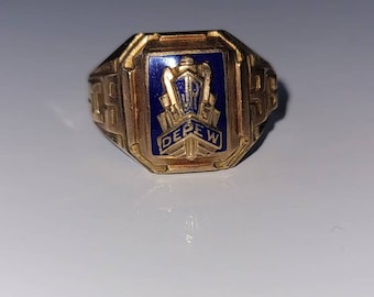 Art Deco 1938 10K Class Ring