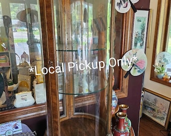 Weiman Curved Glass Curio Cabinet - Local Pickup Only in Clarence, NY